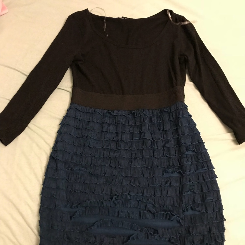 Forever 21 body con dress (black/dark teal) size M